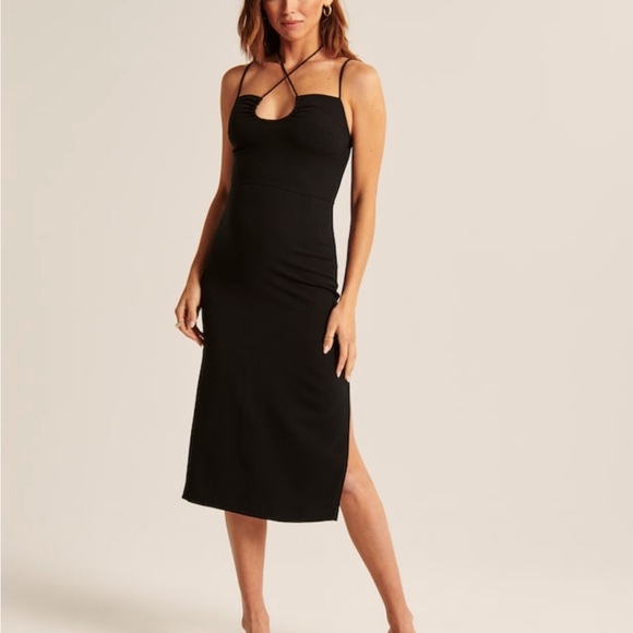 sleeveless halter neck dress Harriet Halter Neck Diamante Maxi Dress / Navy | MESHKI main image 0